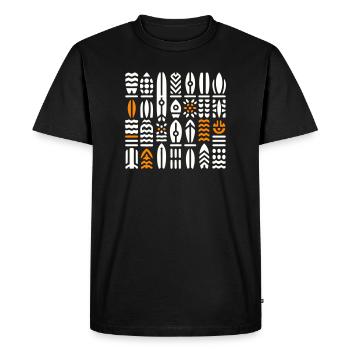 Abstract Surf and Wave Patterns - Men's Premium Organic T-Shirt - black - Front - Nico (187cm)