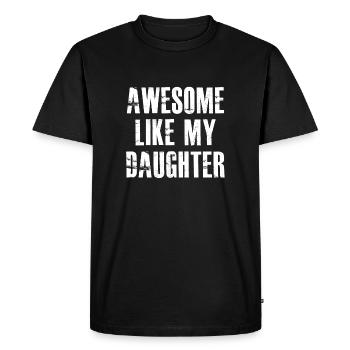 génial comme ma fille - T-shirt Premium bio Homme - noir - Devant - Nico (187cm)