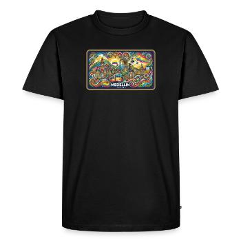 Medellín, Columbia City Design - T-shirt Premium bio Homme - noir - Devant - Nico (187cm)