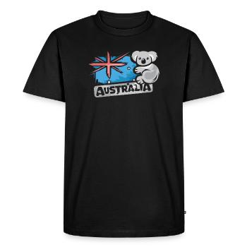 Australia Koala Comic Bear Nature Animal Logo Cartoon - Men's Premium Organic T-Shirt - black - Front - Nico (187cm)