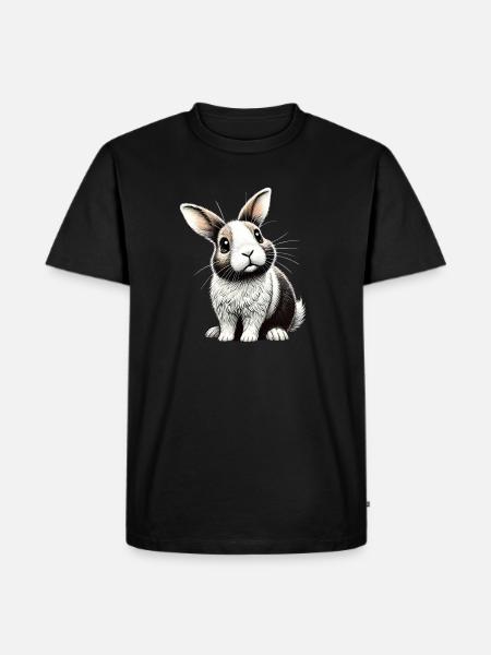 Adorable bunny illustration - Men's Premium Organic T-Shirt - black