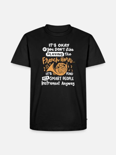 Waldhorn Waldhornspieler - Männer Premium Bio T-Shirt - Schwarz