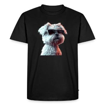 Maltais Petit Chien Maltais Amour Doux Maltais - T-shirt Premium bio Homme - noir - Devant - Nico (187cm)