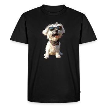 Maltais Petit Chien Maltais Amour Doux Maltais - T-shirt Premium bio Homme - noir - Devant - Nico (187cm)
