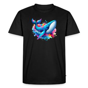 Baleine - T-shirt Premium bio Homme - noir - Devant - Nico (187cm)