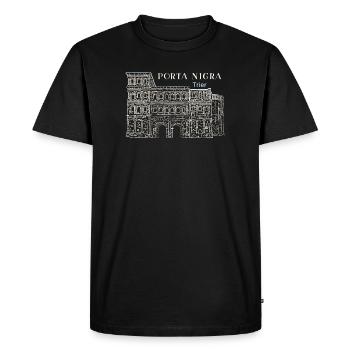 Trèves, Porta Nigra, patrimoine mondial, Allemagne Dessin - T-shirt Premium bio Homme - noir - Devant - Nico (187cm)