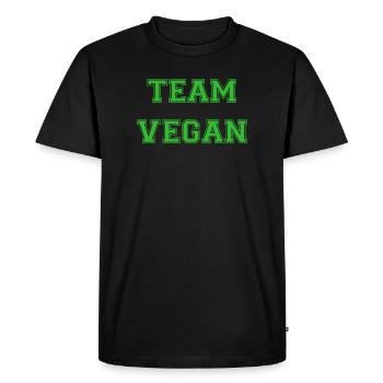 Équipe Vegan - Vert - T-shirt Premium bio Homme - noir - Devant - Nico (187cm)