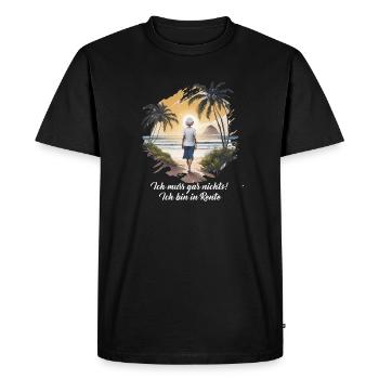 Le retraité n’a rien à payer pour les produits sombres - T-shirt Premium bio Homme - noir - Devant - Nico (187cm)