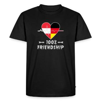 L'Autriche et l'Allemagne : amitié à 100 % - T-shirt Premium bio Homme - noir - Devant - Nico (187cm)