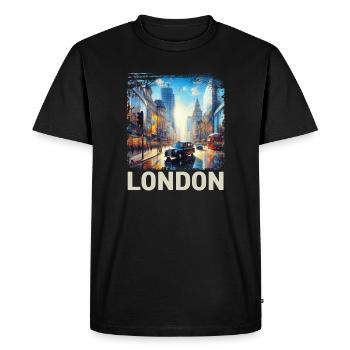 Londres - T-shirt Premium bio Homme - noir - Devant - Nico (187cm)