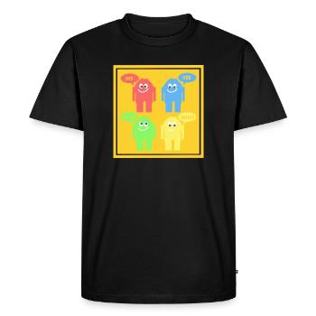 Drôles d’hommes - T-shirt Premium bio Homme - noir - Devant - Nico (187cm)