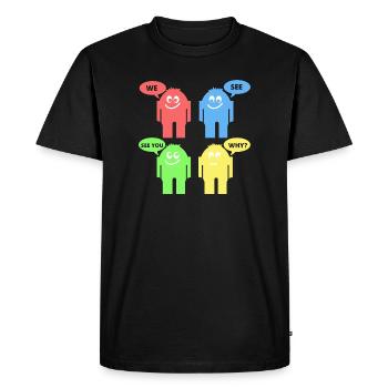 Drôles d’hommes - T-shirt Premium bio Homme - noir - Devant - Nico (187cm)