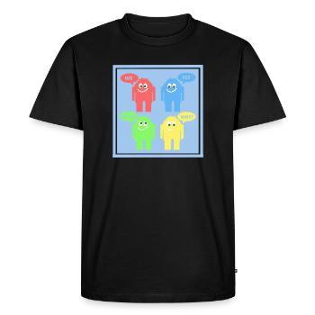 Drôles d’hommes - T-shirt Premium bio Homme - noir - Devant - Nico (187cm)