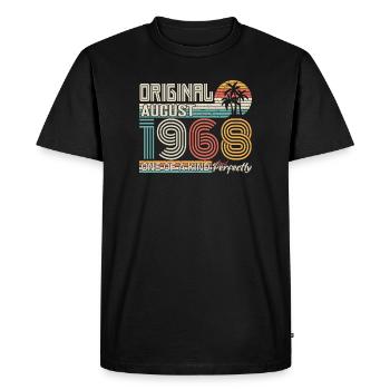 August 1968 anniversaire August 1968 cadeau - T-shirt Premium bio Homme - noir - Devant - Nico (187cm)