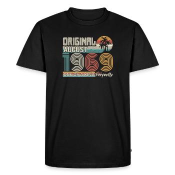 August 1969 anniversaire August 1969 cadeau - T-shirt Premium bio Homme - noir - Devant - Nico (187cm)