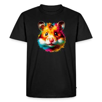 Hamster - T-shirt Premium bio Homme - noir - Devant - Nico (187cm)