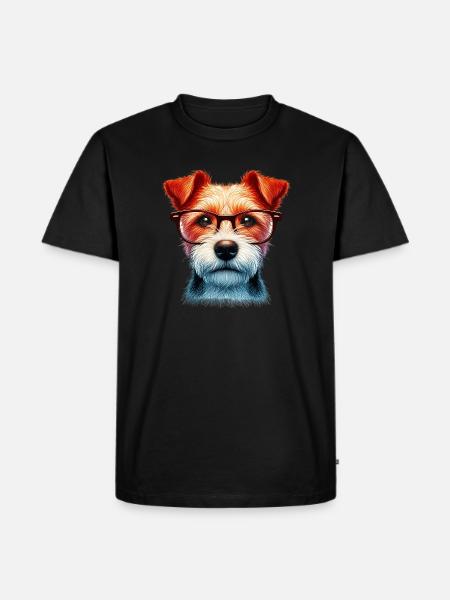 Dog with Glasses - Men's Premium Organic T-Shirt - black