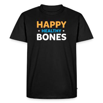 Des os sains et heureux - Pour des os solides - T-shirt Premium bio Homme - noir - Devant - Nico (187cm)