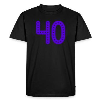 40. 40 ANS. 40e ANNIVERSAIRE. ANNIVERSAIRE 40 ANS. - T-shirt Premium bio Homme - noir - Devant - Nico (187cm)