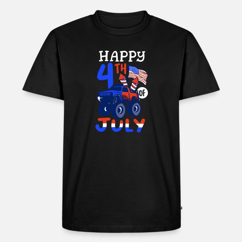 Fröhlichen 4. Juli - Männer Premium Bio T-Shirt - Schwarz