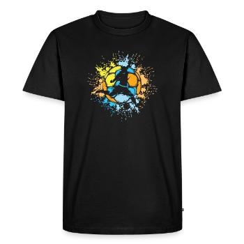Football Couleur Explosion Joueur Soleil Couleurs Vives - T-shirt Premium bio Homme - noir - Devant - Nico (187cm)