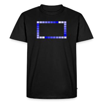 Game - Retro Frame Blue Squares Tiered - Men's Premium Organic T-Shirt - black - Front - Nico (187cm)