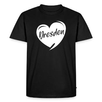Cœur de Dresde Église Notre-Dame Symbole de l’amour Logo de la ville - T-shirt Premium bio Homme - noir - Devant - Nico (187cm)