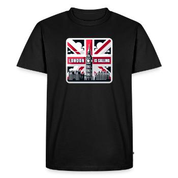 Londres vous appelle - T-shirt Premium bio Homme - noir - Devant - Nico (187cm)