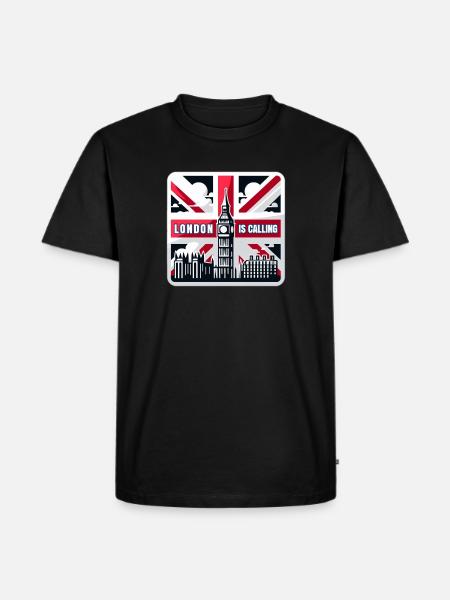 London is Calling - Männer Premium Bio T-Shirt - Schwarz