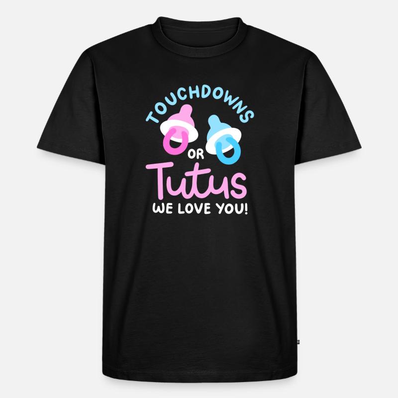 Touchdowns oder Tutus für Gender-Reveal-Partys - Männer Premium Bio T-Shirt - Schwarz