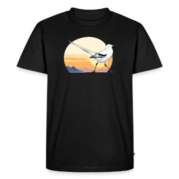Bird at sunrise - Men's Premium Organic T-Shirt - black - Front - Nico (187cm)