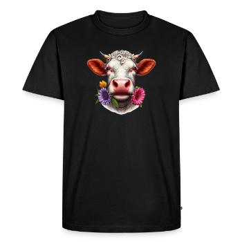 Fleurs de fleur de vache - T-shirt Premium bio Homme - noir - Devant - Nico (187cm)