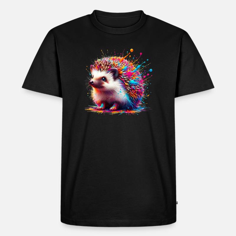 Igel - Männer Premium Bio T-Shirt - Schwarz