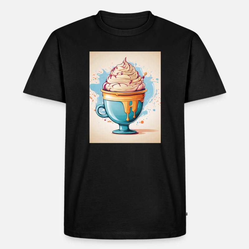 Eisbecher Sommer - Männer Premium Bio T-Shirt - Schwarz