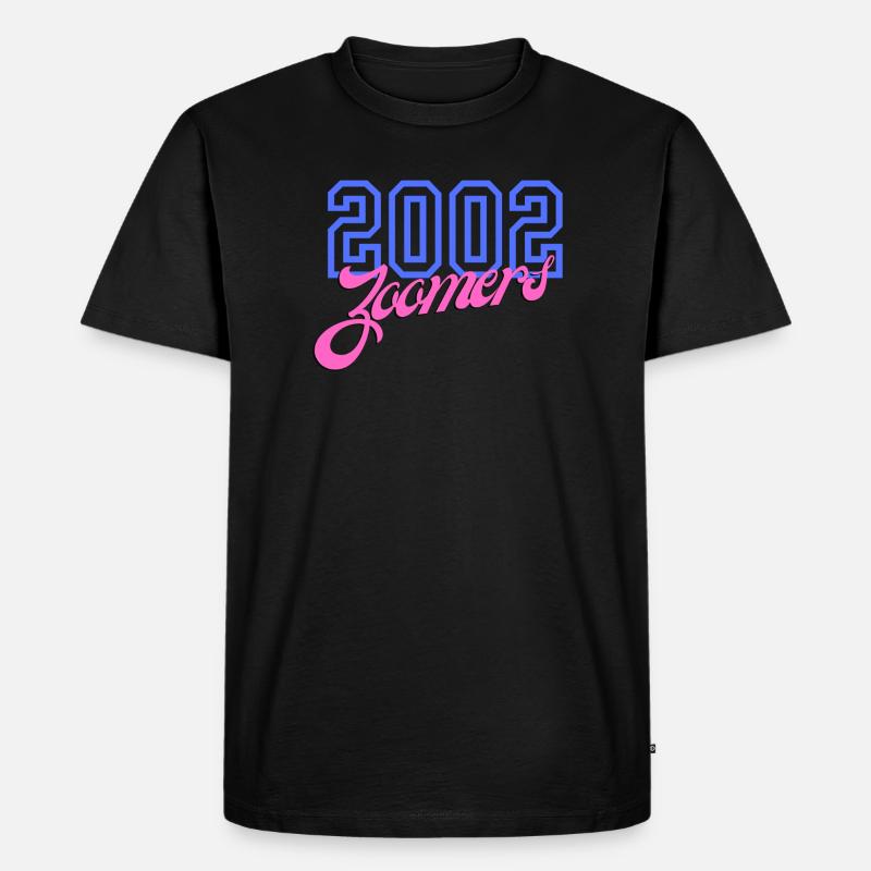 2002 Zoomers Sommer Retro Gradient Logo - Männer Premium Bio T-Shirt - Schwarz