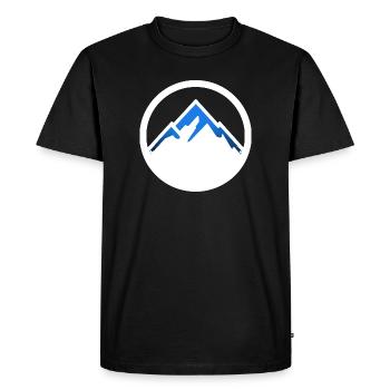 Logo montagne blanc - T-shirt Premium bio Homme - noir - Devant - Nico (187cm)