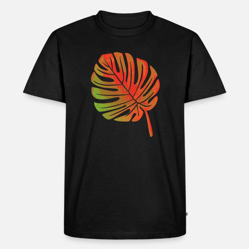 Blatt einer Pflanze - Männer Premium Bio T-Shirt - Schwarz