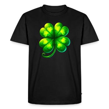 Four-leaf clover - Men's Premium Organic T-Shirt - black - Front - Nico (187cm)