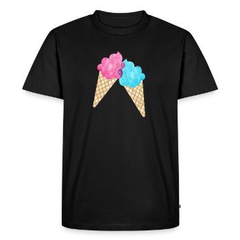 Couple de crème glacée duo glacier d’été salon de crème glacée cool d’été deux fan - T-shirt Premium bio Homme - noir - Devant - Nico (187cm)