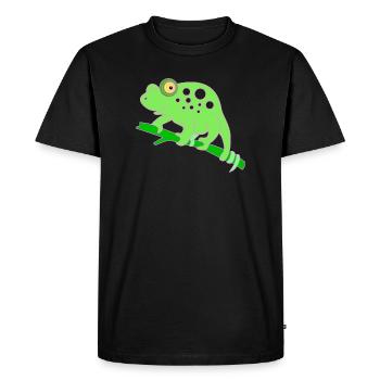Animal caméléon - T-shirt Premium bio Homme - noir - Devant - Nico (187cm)