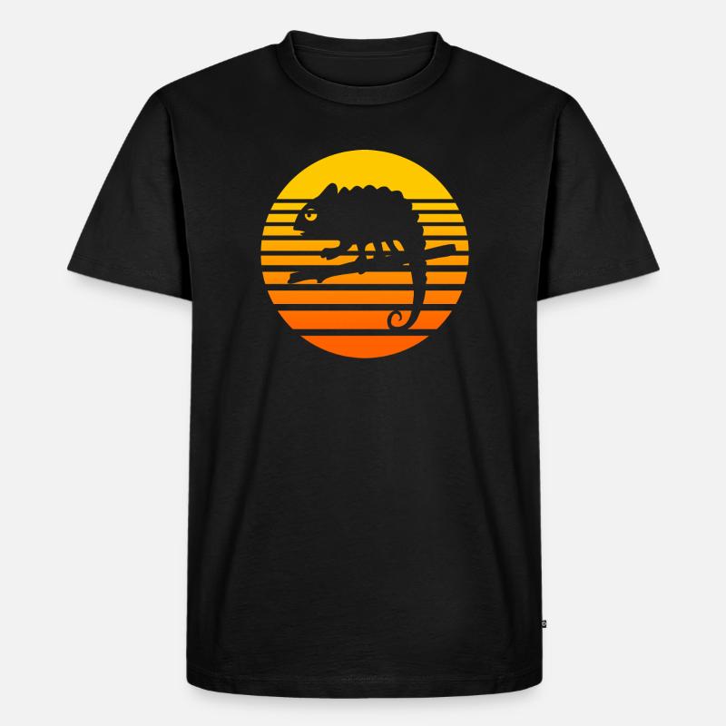 Chamaeleon tier - Männer Premium Bio T-Shirt - Schwarz
