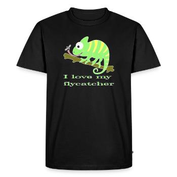 Animal caméléon - T-shirt Premium bio Homme - noir - Devant - Nico (187cm)