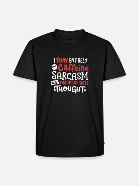 Sarkasmus Koffein sarkastisch - Männer Premium Bio T-Shirt - Schwarz