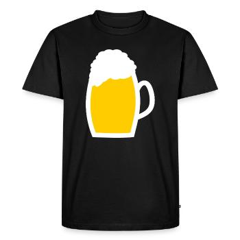 Bière, verre à bière, cadeau de la fête des pères Papa - T-shirt Premium bio Homme - noir - Devant - Nico (187cm)