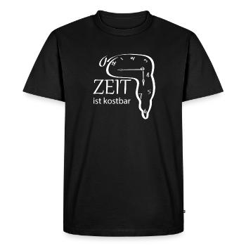 Creative watch design with saying - Men's Premium Organic T-Shirt - black - Front - Nico (187cm)