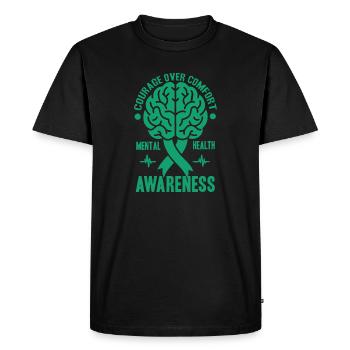 Depression Help - Mental Breakdown - Men's Premium Organic T-Shirt - black - Front - Nico (187cm)
