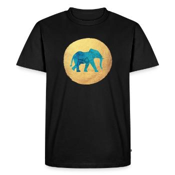 Yoga Circle Elephant Luxury Yogi India Meditation om - Men's Premium Organic T-Shirt - black - Front - Nico (187cm)