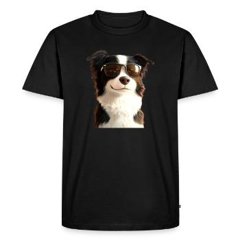 border collie chien amoureux chiot mignons collies - T-shirt Premium bio Homme - noir - Devant - Nico (187cm)