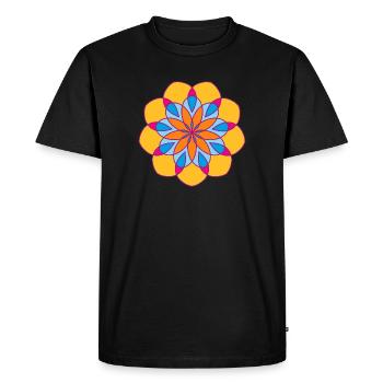 Yoga Mandala Méditation Soleil om Namaste Shanti - T-shirt Premium bio Homme - noir - Devant - Nico (187cm)