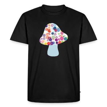 Champignon porte-bonheur d’automne points colorés pour enfants - T-shirt Premium bio Homme - noir - Devant - Nico (187cm)